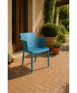 Sedia da esterno impilabile elica garden "cathy" in polipropilene verde petrolio 60x58x76,5 cm
